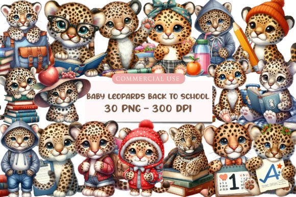 Baby Leopards Back to School Clipart: A Creative Asset for Modern Designers and Entrepreneurs