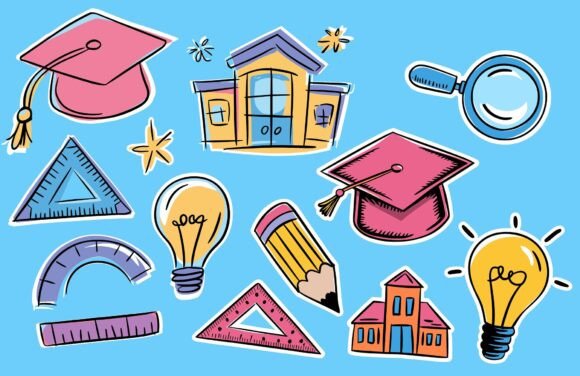 Back to School Classroom Clipart Set: A Versatile Resource for Creative Professionals and DIY Enthusiasts