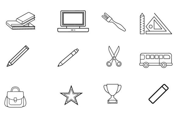 Back to School Doodle a Large Set of Elements: A Guide for Designers and Creators