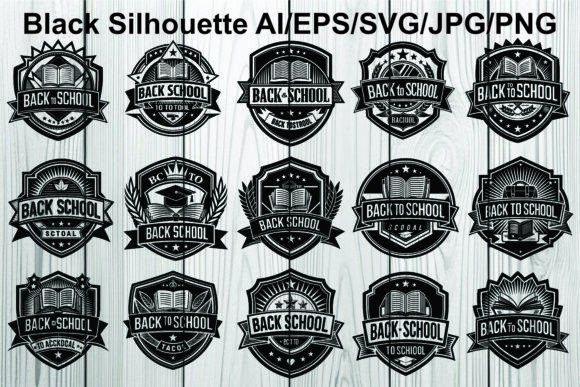 Back to School Logo Black Silhouette: A Versatile Design for Creative Projects
