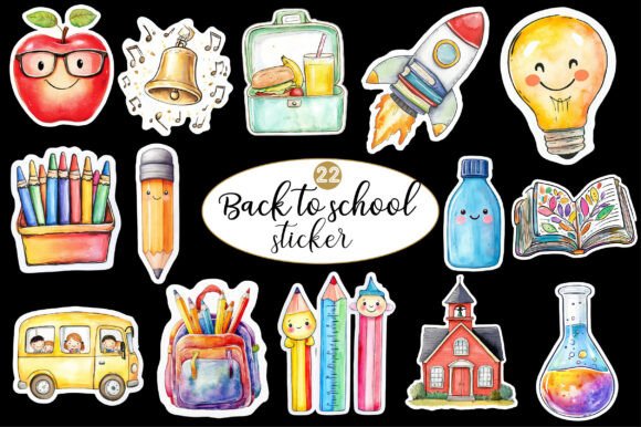Back to School Sticker Clipart: A Versatile Design Resource for Creative Projects