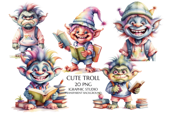Back to School Troll Clipart
