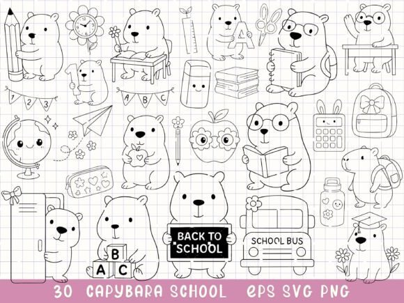 Capybara Clipart Back to School SVG: A Whimsical Addition to Your Creative Projects