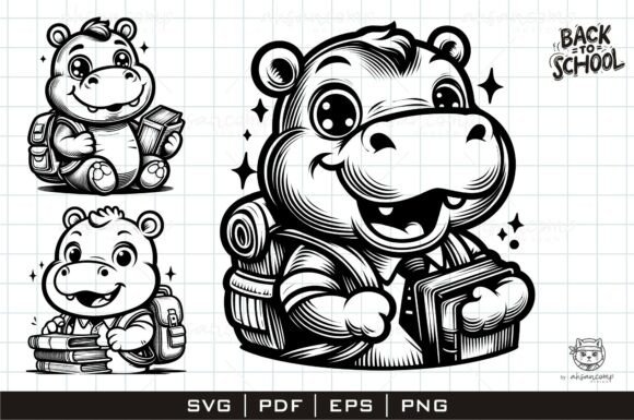 Cute Hippo Back to School: A Symbol of Learning and Creativity