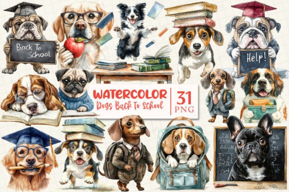 Dogs Back to School Clipart: A Creative Resource for Designers and Enthusiasts
