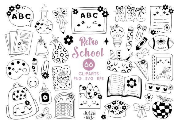 Groovy School Clipart Back to School Png: A Versatile Resource for Creative Projects