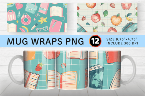 Pastel Back to School Mug Wrap Sublimati