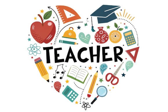 Teacher Heart Back to School PNG: A Versatile Design for Creative Projects